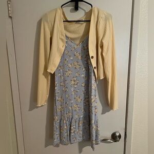 New w/o tag DRESS WALLFLOWER M Junior Medium Easter spring floral 2pc sweater